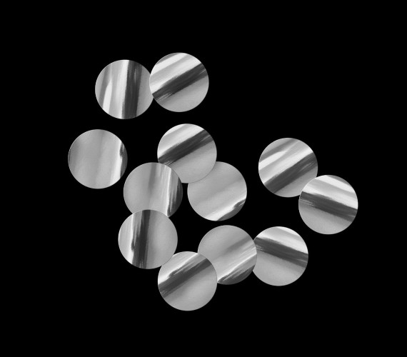 Металлизированное конфетти Круги 4см серебро, 50 гр