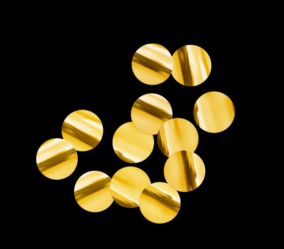 Металлизированное конфетти Круги 15мм золото, 50гр