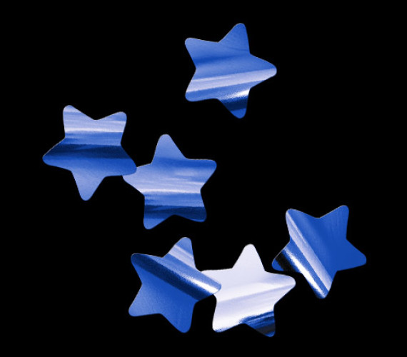 Металлизированное конфетти Звезды 4см синие, 50гр