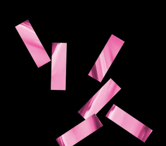 Конфетти металлизированное 17х55мм розовое (фуксия)