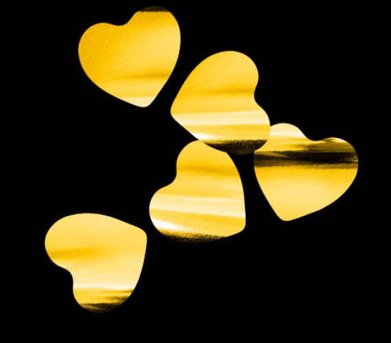 Металлизированное конфетти Сердца 4см золото, 50 гр